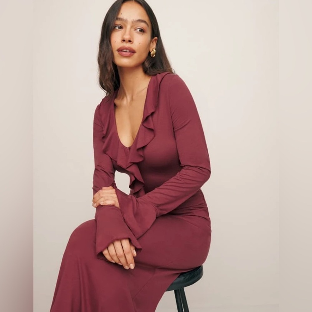 Reformation Jovie Knit Dress Size Small in Chianti - Picture 3 of 6